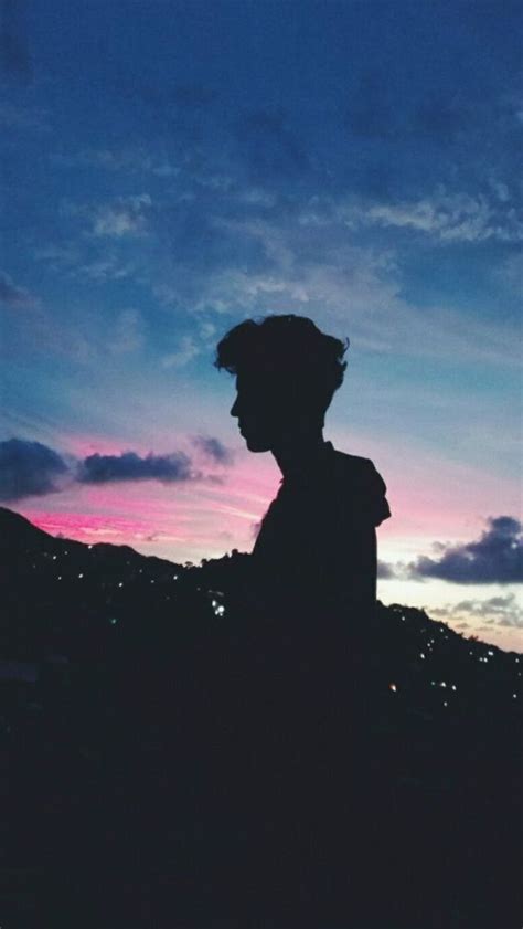Sunset Aesthetic Background Boy Silhouette Cute Wallpapers Cute