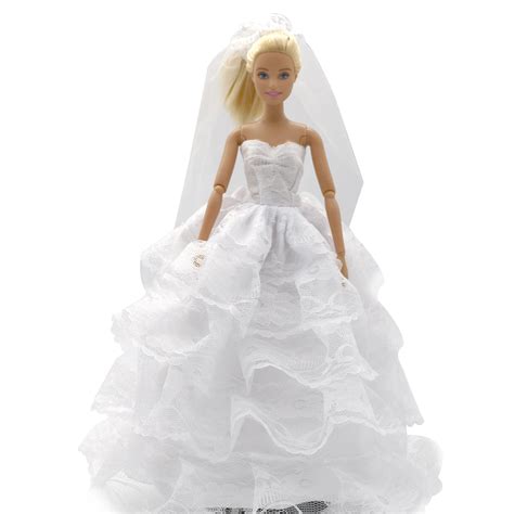wedding dress for barbie doll princess evening party clothes wears long dress outfit set for