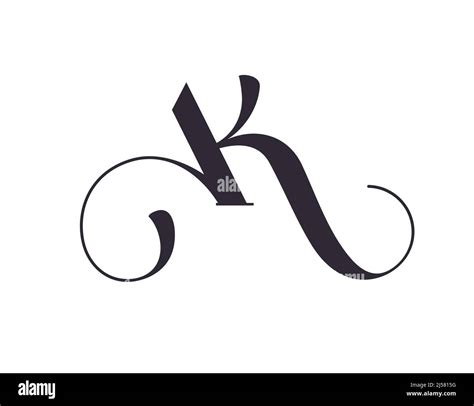 Ak Letter Monogram Elegant Luxury Logo Calligraphic Style Corporate