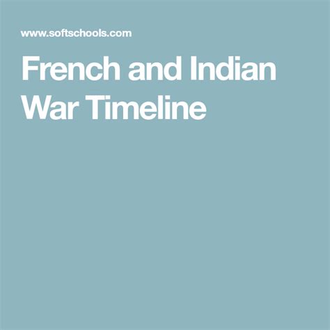 French And Indian War Timeline War French Timeline