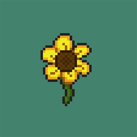 Premium Vector Mini Sunflower In Pixel Art Style