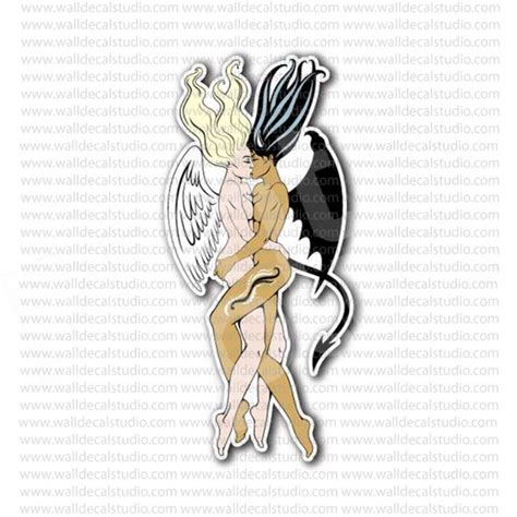 Angel And Demon White And Black Lesbians Sticker Black Lesbians