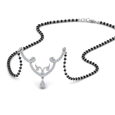 Great discounts, free shipping, cash on delivery on eligible purchases. Unique Diamond Mangalsutra Pendant In 14K White Gold ...