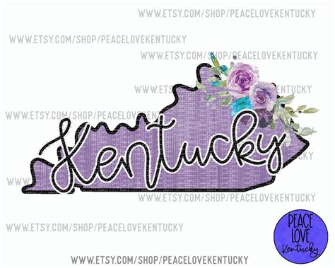 Kentucky Ky Floral Sublimation Png Design Digital Etsy