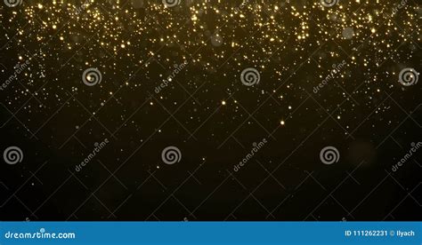 Abstract Gold Particles Glitter Light Falling Bokeh Glare Effect