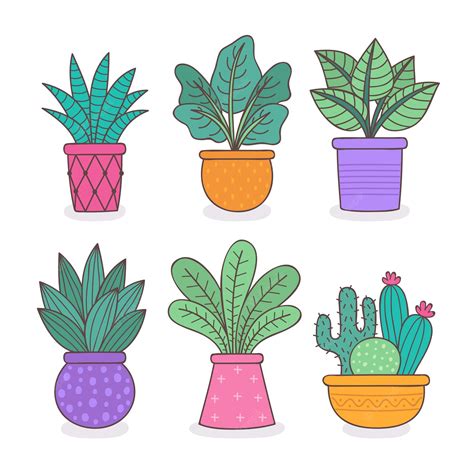 Free Vector Hand Drawn Houseplant Collection