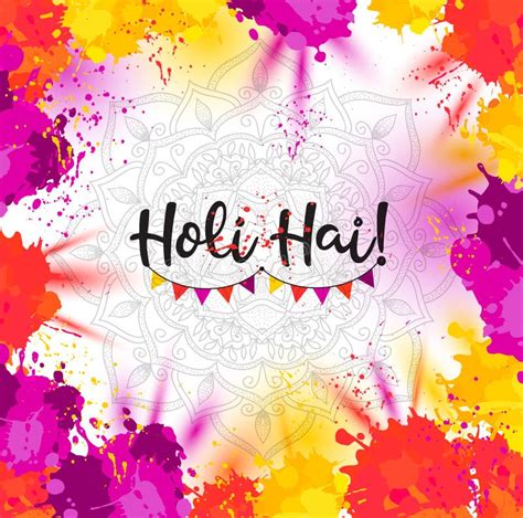 Holi Spring Festival Vector Background With Colorful With Watercolor