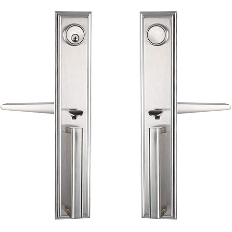 Newbang Silver Double Door Handleset Front Entry Door Lockset Exterior