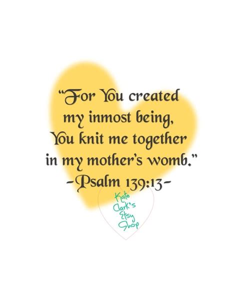 New Baby Bible Verse Psalm 13913 Digital Art Printable