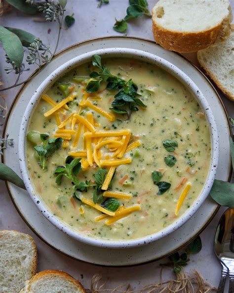 My Favorite Vegan Broccoli Cheddar Soup Plantifully Based