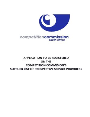 Fillable Online Supplier Database Registration Forms Competition