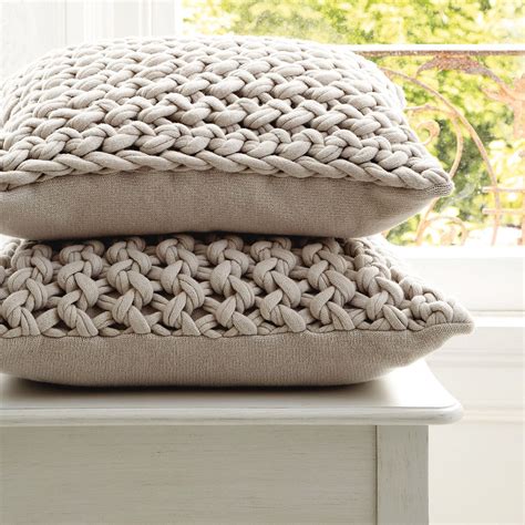 Natural Chunky Hand Knit Cushion Knitted Cushion Covers Knitted