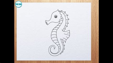 Easy marine animals to draw. How to draw seahorse - YouTube