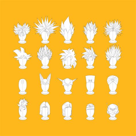 The show has a great cast of characters, a fantastically fun. DBZ Hair Styles - Dragon Ball Z - T-Shirt | TeePublic