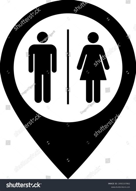 Toilet Icon Funny Male Female Symbol Stock Vector Royalty Free