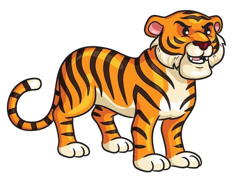 tigre de dibujos animados lindo vector premium