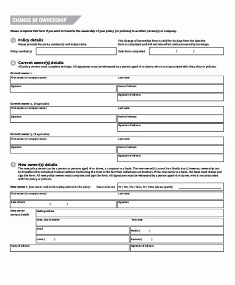 Transfer Of Ownership Letter Template