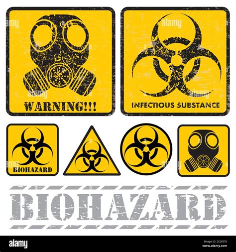 Set Of Signs Warning Of Biological Hazards Stock Vector Image And Art Alamy