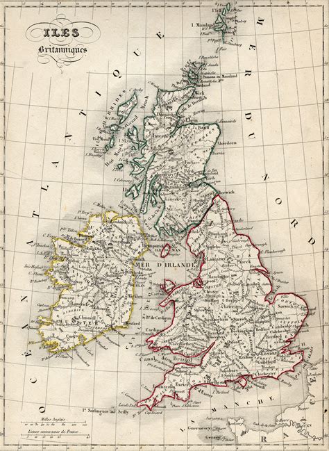 Large Detailed Old Map Of Great Britain Since 1843 Maps