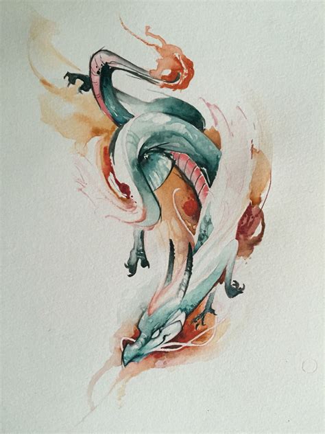 Watercolor Dragon Картины Рисунки драконов Эскизы татуировок