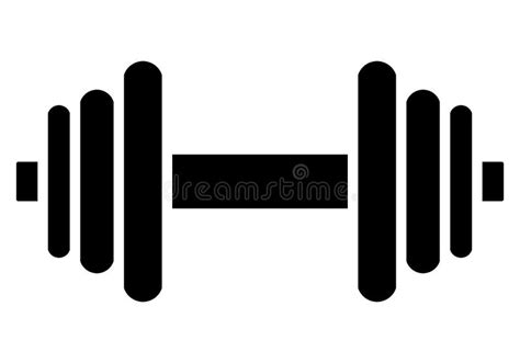 Weights Symbol Icon Black Minimalist Dumbbell Isolated Vector