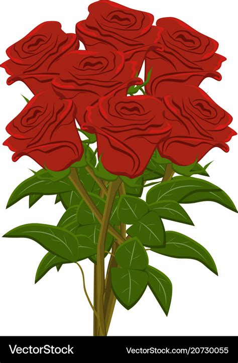 Clip Art Large Bunch Of Red Roses Royalty Free Vector Image