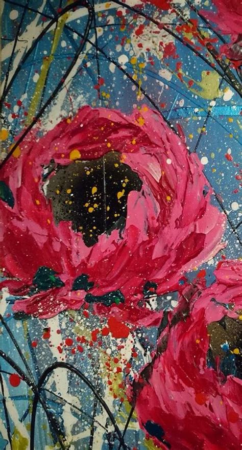 Abstract Flower Painting Pallet Knife With Images