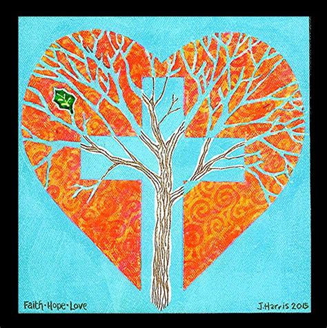 Faith Hope Love Tree Painting By Jim Harris