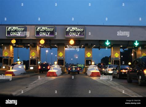 Toll Booth With E Zpass Lanes Computerized Toll Machines Delaware