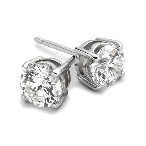 Ct White Gold Solitaire Diamond Stud Earrings Earrings From Dipples Uk
