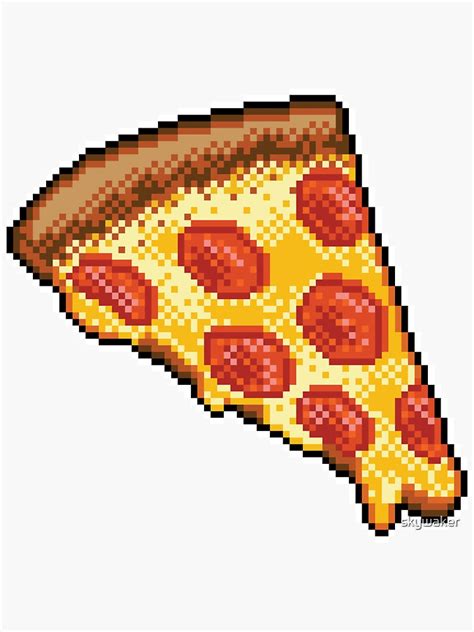 Pixel Pizza Sticker By Skywaker Redbubble