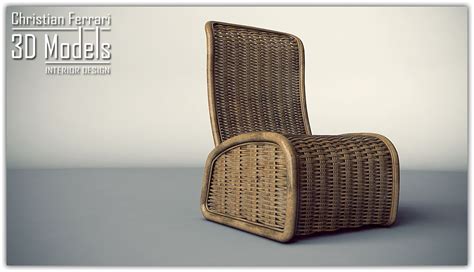 Wicker Chair 3d Model 49 3ds Obj Max Free3d