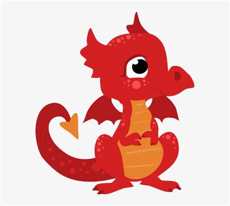 Cute Baby Dragon Red Dragon Cartoon Png Free Transparent Png