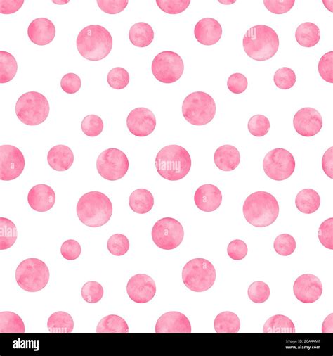 Polka Dot Pink Watercolor Seamless Pattern Abstract Watercolour