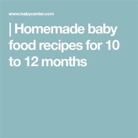 Homemade Baby Food Recipes For 10 To 12 Months Baby Food Recipes