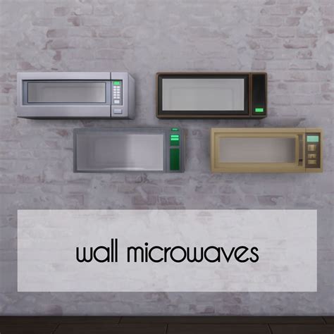 Lana Cc Finds — Wall Microwaves By Madhox Sims 4 Functional Wall