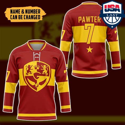 Personalized Harry Potter Quidditch Gry Hockey Jersey Usalast