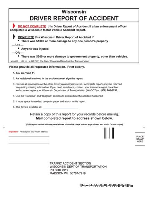 Fillable Driver Report Of Accident Form Printable Pdf Download