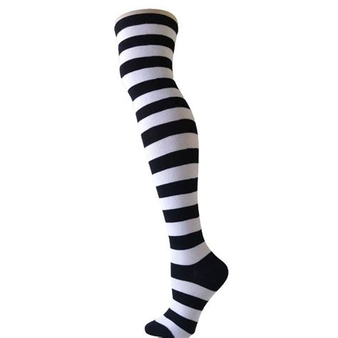 Black Striped Thigh Highs Socks Stockings Fetish Kink Ddlg Playground