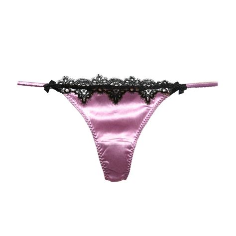 Buy Silriverwomens Silk Satin Thong Panties Lace G String Thong T Back