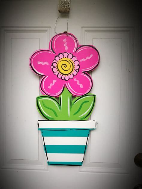Summer door hanger,spring Flower door hanger,Personalized decor hanger,Custom door hanger,summer ...