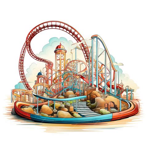Premium Ai Image Illustration Of A Roller Coaster Ride In A Theme