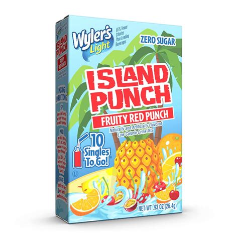 Wylers Light Singles To Go Island Punch Fruity Red Punch 12ct