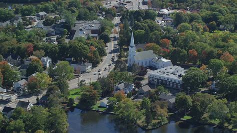 6K stock footage aerial video flying by South Congregational Church ...