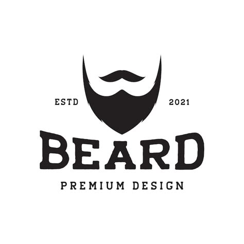Premium Vector Vintage Face With Beard And Mustache Logo Design