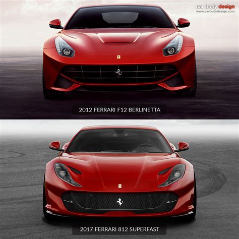 Ferrari F12 Berlinetta Vs 812 Superfast Design Comparison Car Body Design