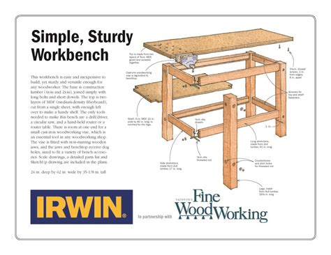 Build A Simple Sturdy Workbench Finewoodworking White Paper
