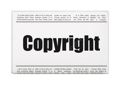 Law Concept Newspaper Headline Copyright Isolated Justice Defense