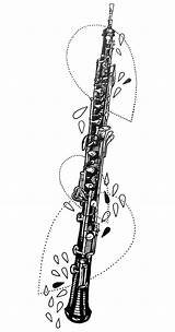 Oboe Hautbois Musicales Clarinete Clarinet sketch template