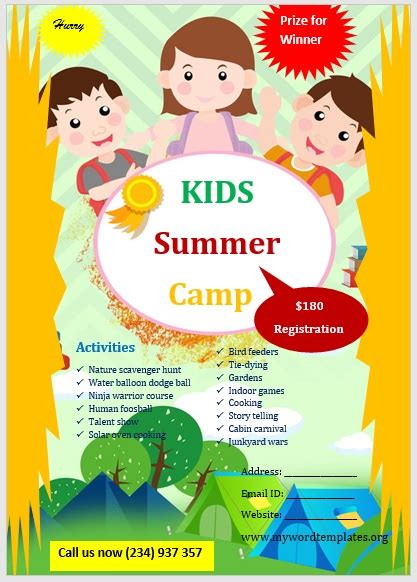 11 awesome camp flyer templates my word templates